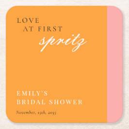 Liefde Op Het Eerste Spritz Moderne Bruidsborrel Kartonnen Onderzetters