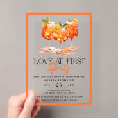 Liefde op het Eerste Spritz Moderne Citrus Bruidsd Acryl Uitnodigingen (Insitu (Draagbaar))