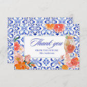 Liefde op het eerste spritz oranje bruids douche bedankkaart (Voorkant / Achterkant)