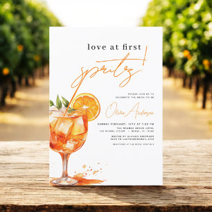 Liefde op het Eerste Spritz Oranje Bruidsdiner Kaart
