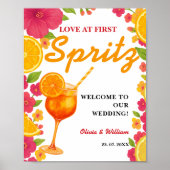 Liefde op het Eerste Spritz | Oranje Bruidsfeest B Poster (Voorkant)