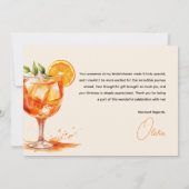 Liefde op het Eerste Spritz Oranje Bruidsfeest Bedankkaart (Achterkant)