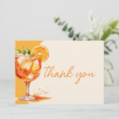 Liefde op het Eerste Spritz Oranje Bruidsfeest Bedankkaart (Staand voorkant)