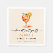 Liefde op het Eerste Spritz Oranje Bruidsfeest Servet (Voorkant)