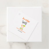 Liefde op het eerste spritz oranje zwarte bruids d bedankjes labels (In situ)