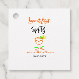 Liefde op het eerste spritz oranje zwarte bruids d bedankjes labels