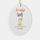 Liefde op het eerste spritz oranje zwarte bruids d keramisch ornament (Rechts)