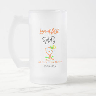 Liefde op het eerste spritz oranje zwarte bruids d matglas bierpul