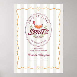 Liefde Op Het Eerste Spritz Preppy Bruidsfeest Wel Poster
