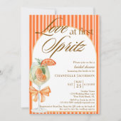 Liefde Op Het Eerste Spritz QR Code Oranje Bruidsd Kaart (Voorkant)