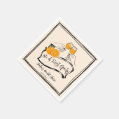 Liefde op het eerste spritz retro oranje bruidsdou servet (Hoek)