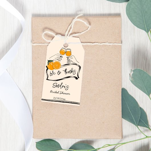 Liefde op het eerste spritz retro vrijgezellenfees cadeaulabel