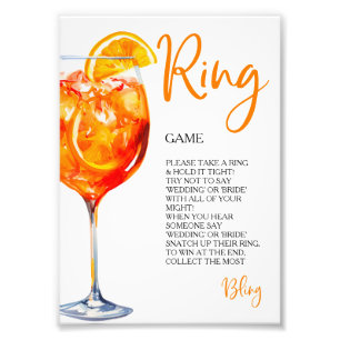 Liefde op het Eerste Spritz Ring Game Jacht Ringen Foto Afdruk
