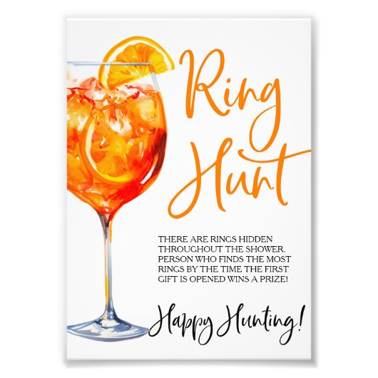 Liefde op het eerste Spritz Ring Game Ring Hunt Sp Foto Afdruk (Voorkant)