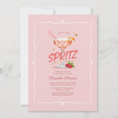 Liefde Op Het Eerste Spritz Roze Preppy Bruidsfees Kaart (Voorkant)