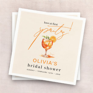 Liefde op het Eerste Spritz Sinaasappel Bruidsborr Servet