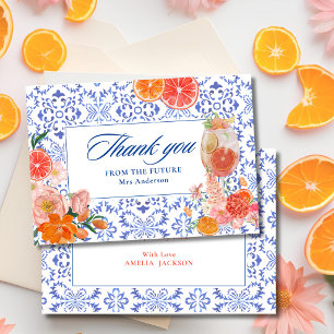 Liefde op het eerste spritz sinaasappel bruidsdouc bedankkaart