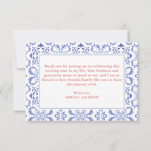 Liefde op het eerste spritz sinaasappel bruidsdouc bedankkaart (Achterkant)