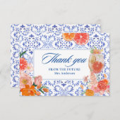 Liefde op het eerste spritz sinaasappel bruidsdouc bedankkaart (Voorkant / Achterkant)