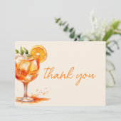 Liefde op het Eerste Spritz Sinaasappel Bruidsfees Bedankkaart (Staand voorkant)