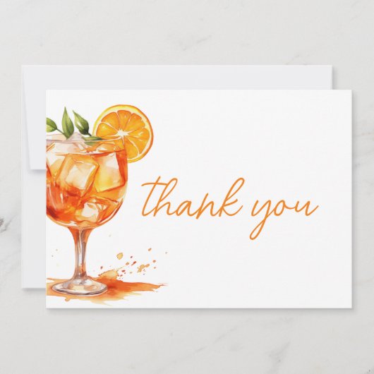 Liefde op het Eerste Spritz Sinaasappel Bruidsfees Bedankkaart (Voorkant)