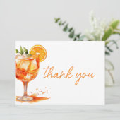 Liefde op het Eerste Spritz Sinaasappel Bruidsfees Bedankkaart (Staand voorkant)