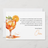 Liefde op het Eerste Spritz Sinaasappel Bruidsfees Bedankkaart (Achterkant)