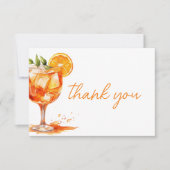 Liefde op het Eerste Spritz Sinaasappel Bruidsfees Bedankkaart (Voorkant)