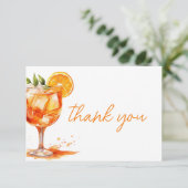 Liefde op het Eerste Spritz Sinaasappel Bruidsfees Bedankkaart (Staand voorkant)