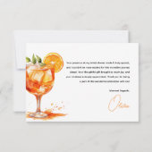 Liefde op het Eerste Spritz Sinaasappel Bruidsfees Bedankkaart (Achterkant)