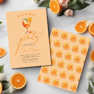 Liefde op het Eerste Spritz Sinaasappel Bruidsfees Kaart