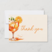 Liefde op het Eerste Spritz Sinaasappelkleurige Br Bedankkaart (Voorkant)