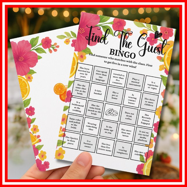 Liefde Op Het Eerste Spritz | Vind Het Gast Bingo  (Creator heeft geüpload)