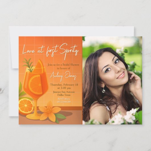 Liefde op het eerste Spritz Vrijgezellenfeest met Kaart (Voorkant)