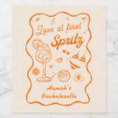 Liefde op het eerste Spritz vrijgezellenfeest Wijn Etiket (Enkel label)