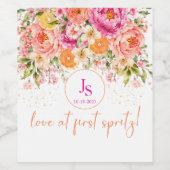 Liefde op het eerste spritz wijn etiket (Enkel label)