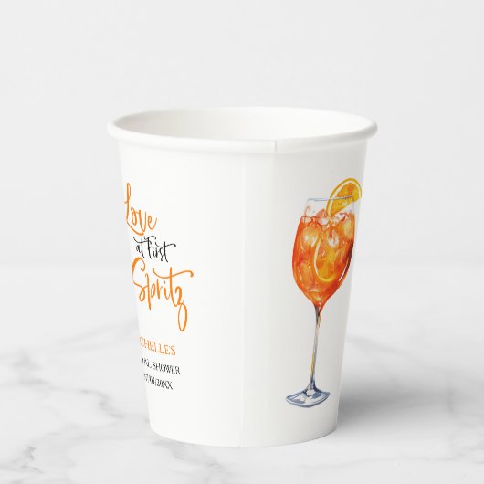 Liefde Op Het Eerste Spritz Zomer Cocktail Bruidsf Papieren Bekers (Rechts)