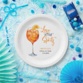 Liefde Op Het Eerste Spritz Zomer Cocktail Bruidsf Papieren Bordje (Feest)
