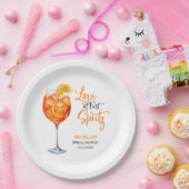 Liefde Op Het Eerste Spritz Zomer Cocktail Bruidsf Papieren Bordje (Feest)