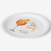 Liefde Op Het Eerste Spritz Zomer Cocktail Bruidsf Papieren Bordje (Gekanteld)