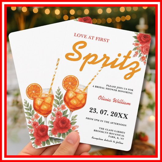 Liefde op het eerste spritzje | Moderne citrus bru Kaart