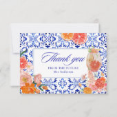 Liefde op het eerste spritzje oranje bruidsborrel bedankkaart (Voorkant)