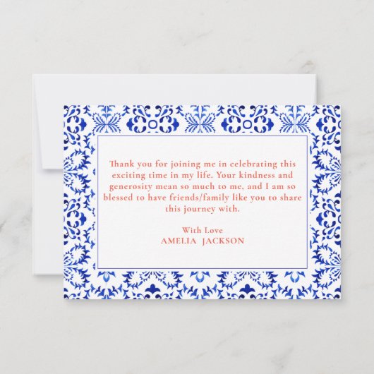 Liefde op het eerste spritzje oranje bruidsborrel bedankkaart (Achterkant)