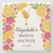 Liefde op het Eerste Spritzje Sinaasappel Bruidsdi Stenen Onderzetter (Voorkant)