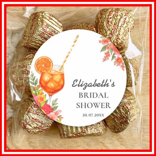 Liefde op het Eerste Spritzje Sinaasappel Bruidsfe Ronde Sticker