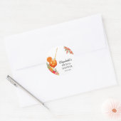 Liefde op het Eerste Spritzje Sinaasappel Bruidsfe Ronde Sticker (Envelop)