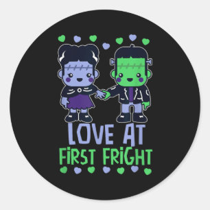 Liefde Op Het Eerste Verschrikking Kawaii Frankens Ronde Sticker