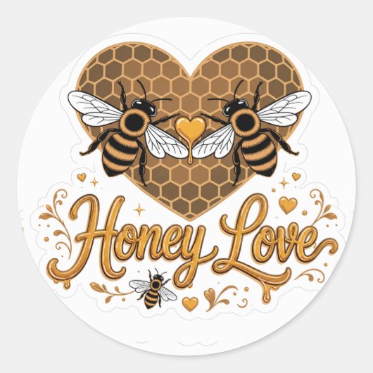 Liefde op het eerste zoemen ronde sticker (Voorkant)