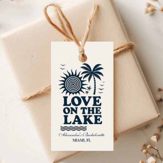 Liefde op het meer vrijgezellenweekend cadeaulabel
