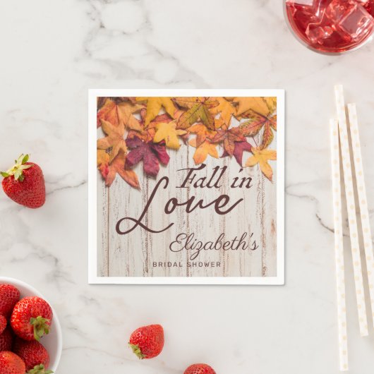 Liefde op het platteland Houten herfstbladeren Bru Servet (Insitu)